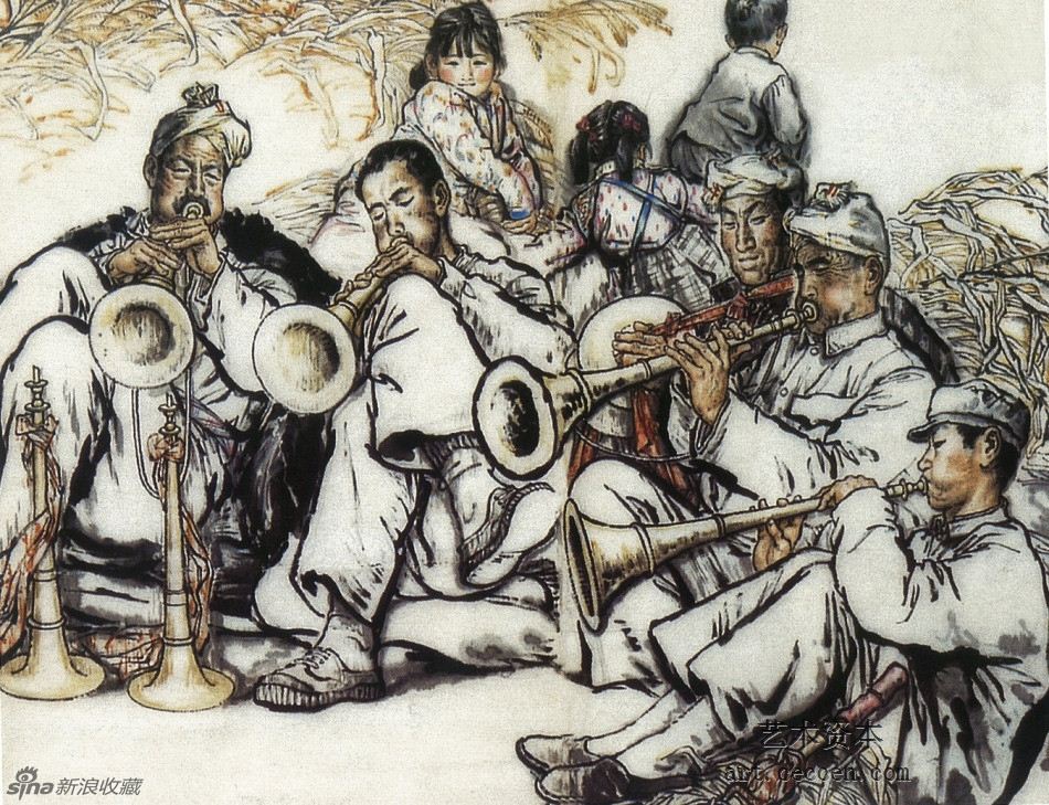 长卷黄土地的主人之五 高原秋收局部一